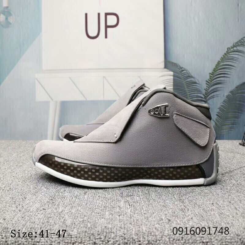 Air Jordan 18 Grey Shoes - Click Image to Close